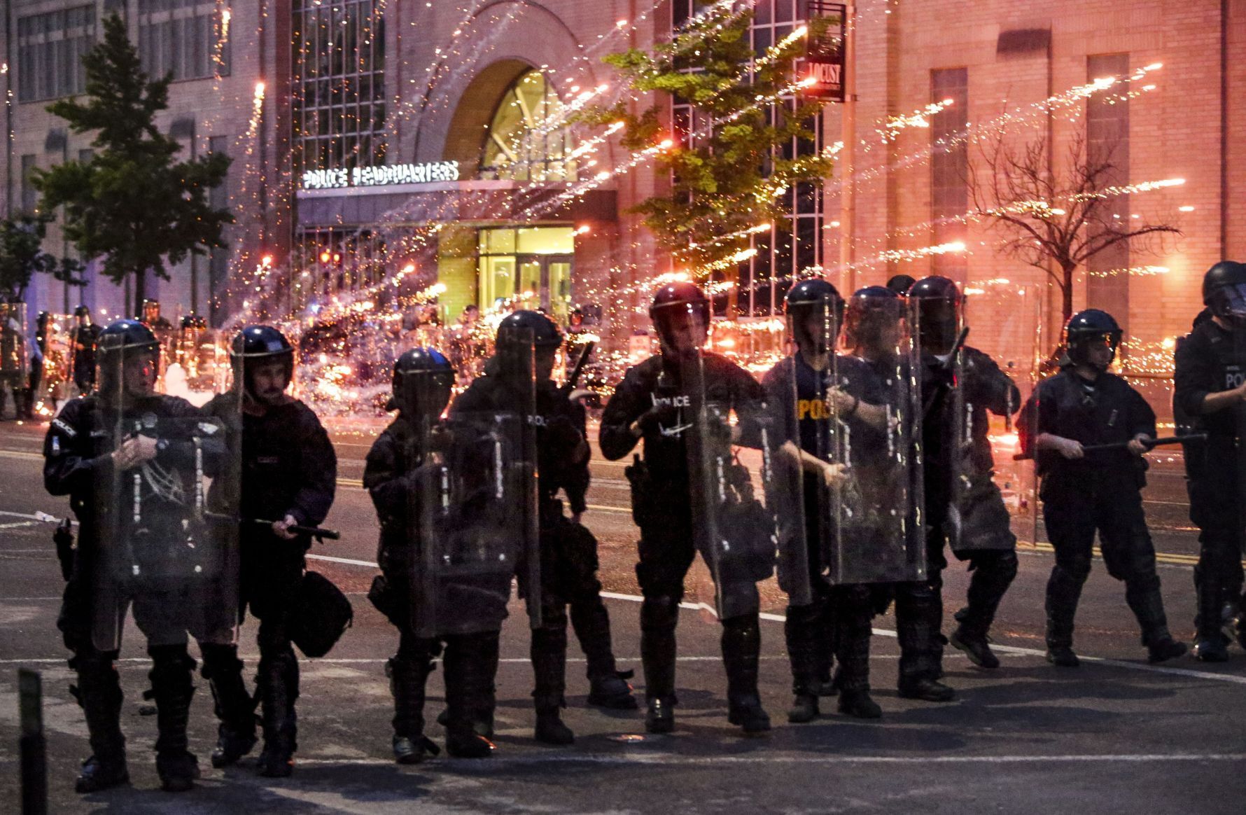 Tear gas and fireworks thrown in Downtown